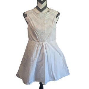 Anthropologie HD in Paris PS White Smocked Sleeveless Mini Dress